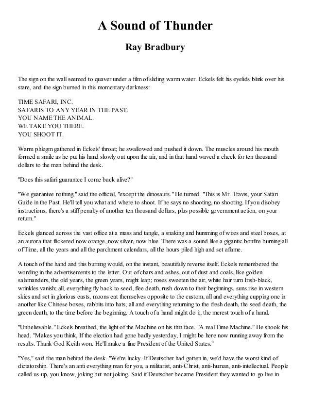 a sound of thunder short story a sound of thunder theme
